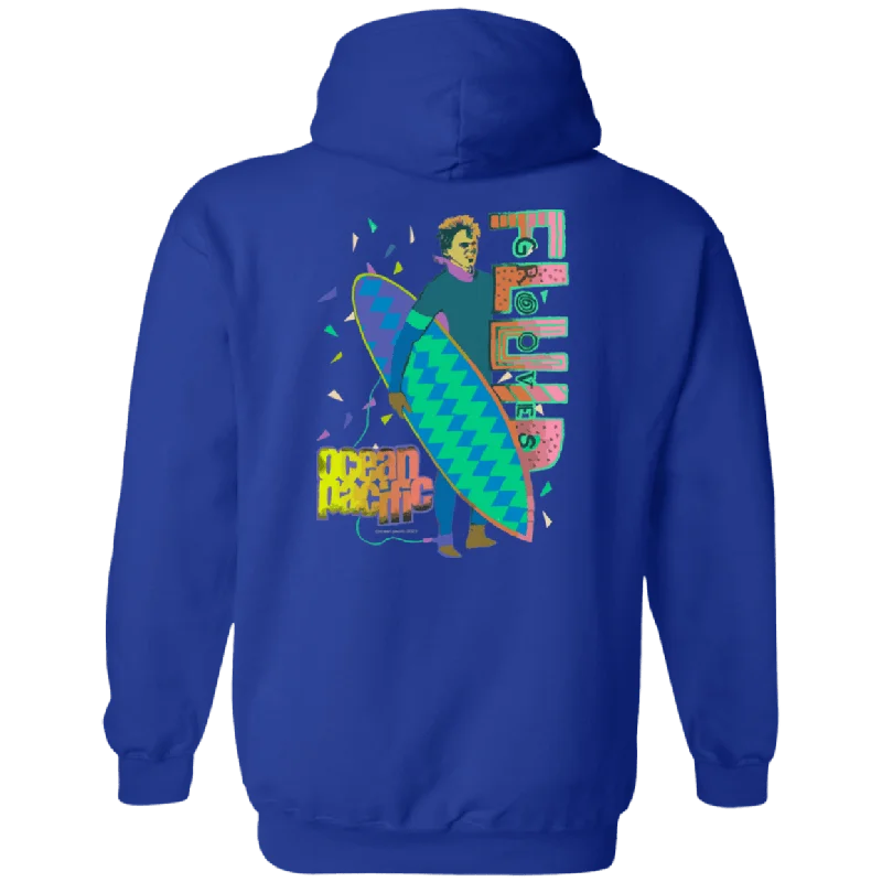 Smart Casual Fluid Grooves Flip Print Fleece Hoodie