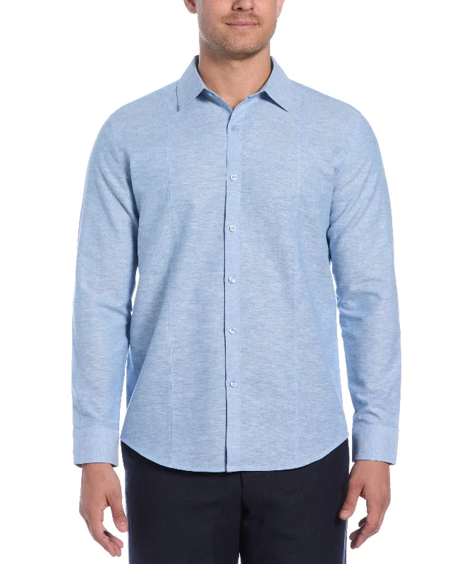 Lounge Wear Linen Blend Tuck Panel Shirt