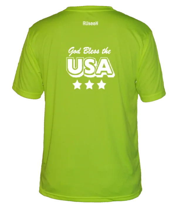 Stylish Blazers Men's Reflective Short Sleeve Shirt - God Bless the USA