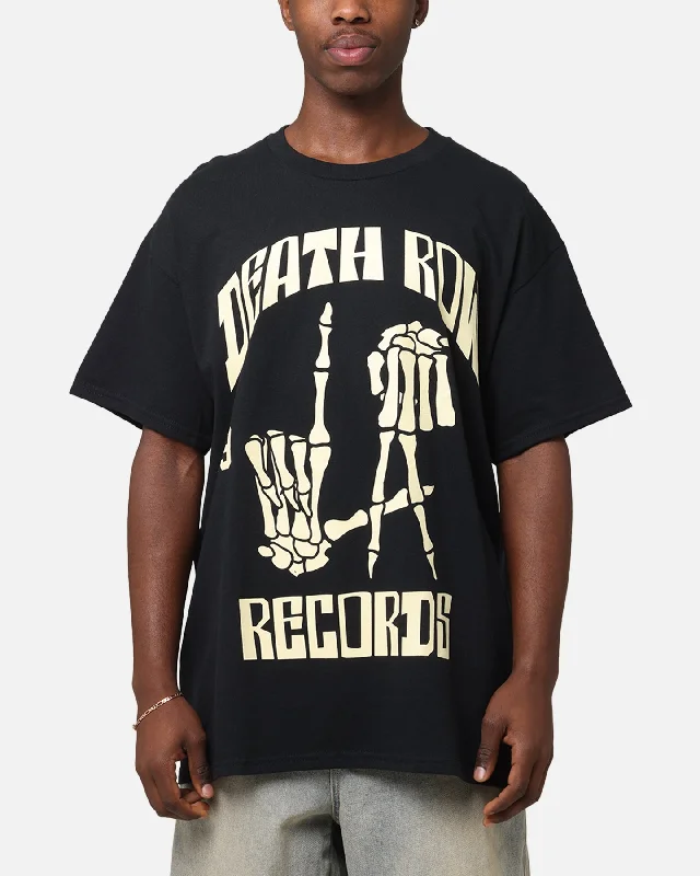 Stylish Sweaters Deathrow Records LA 91 Bones T-Shirt Black