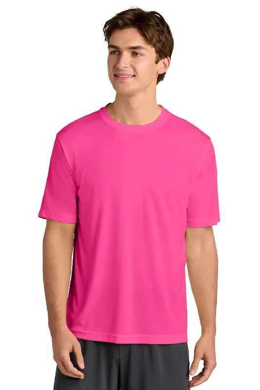 Relaxed Wear Sport-Tek Mens Competitor Moisture Wicking Short Sleeve Crewneck T-Shirt - Neon Pink