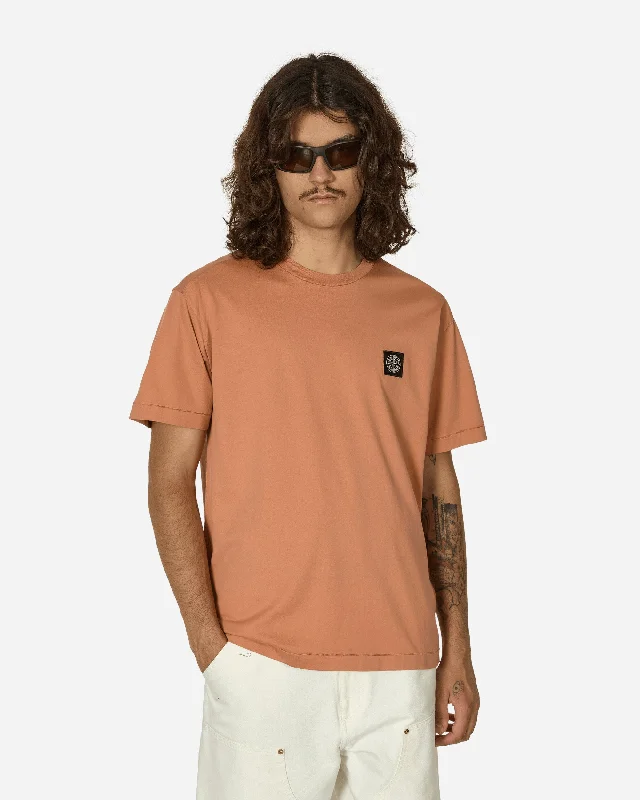 Relaxed Wardrobe Garment Dyed Logo T-Shirt Orange