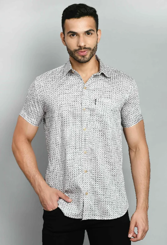 Stylish Comfort Men's Smart Fit Printed Cotton Shirt