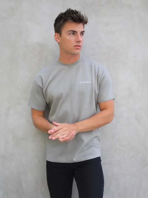 Boho Menswear Series Relaxed T-Shirt - Stone Grey