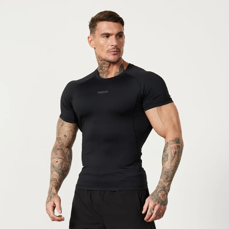 Workwear Jackets Vanquish Utility Black Short Sleeve Base Layer Top