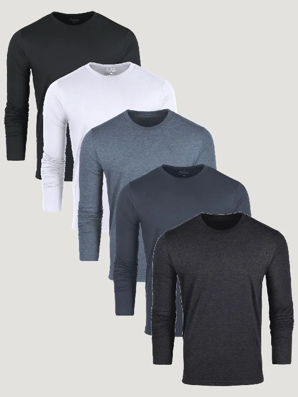 Trendy Comfort Best Sellers Long Sleeve Crew 5-Pack