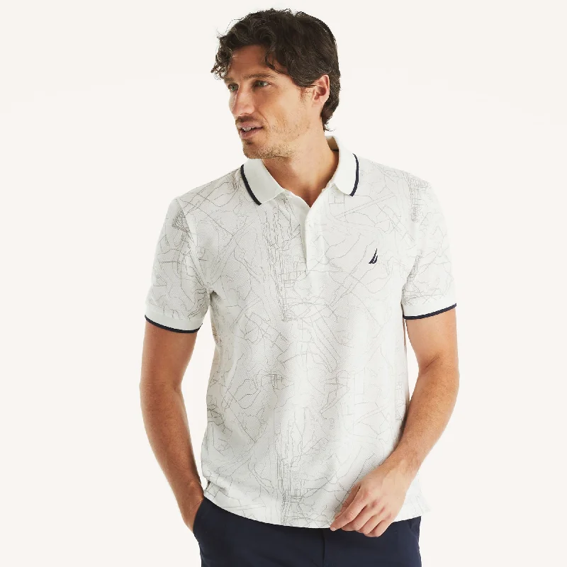 Classic Leather Nautica Mens Classic Fit Printed Polo