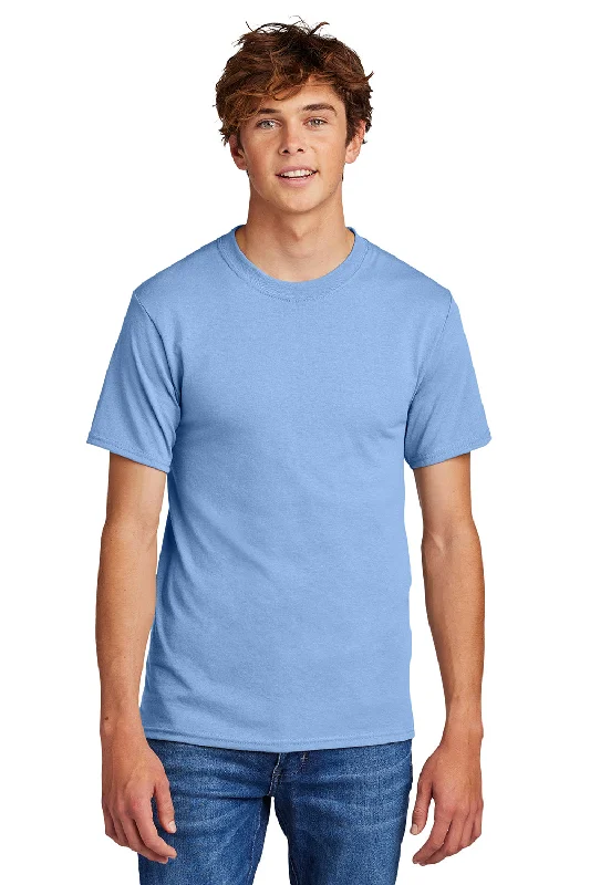 Practical Clothing Port & Company Mens Core Short Sleeve Crewneck T-Shirt - Light Blue