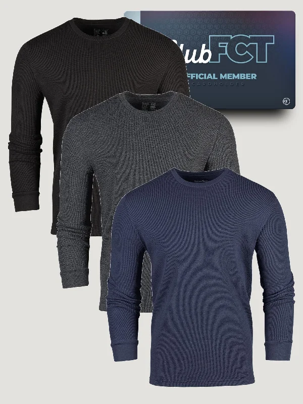 Stylish Sweaters Best Sellers Thermal Long Sleeve Crew Member 3-Pack