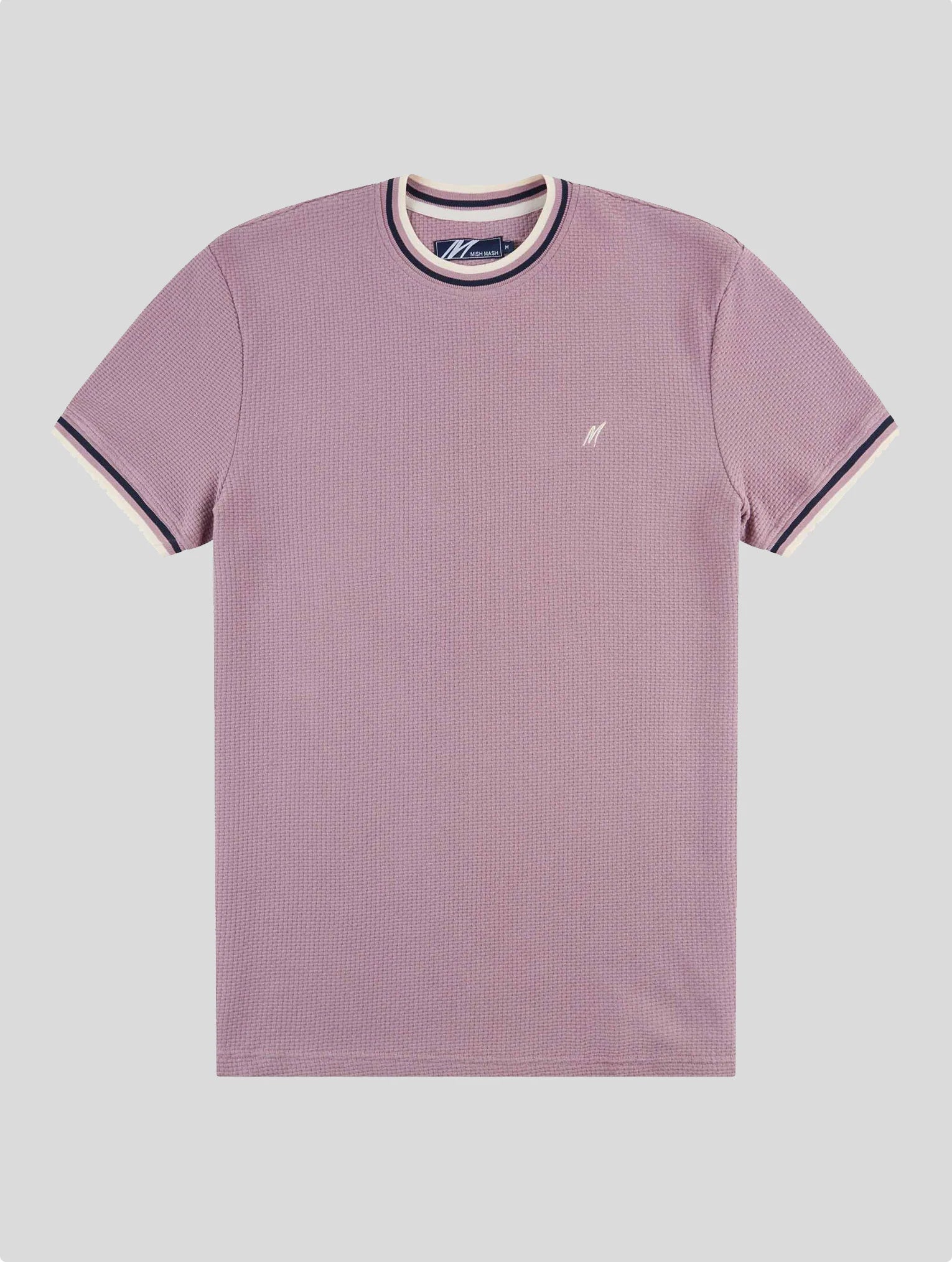 Casual Boots MishMash REGULAR FIT TEXTURED COTTON JERSEY STOCKHOLM DUSTY PINK T-SHIRT