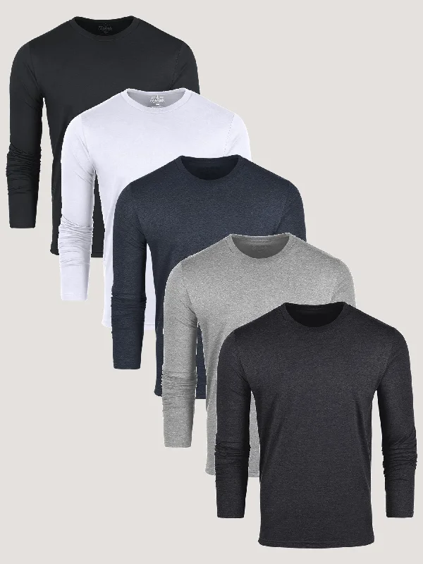 Comfy Apparel Long Sleeve Crew Staples 5-Pack