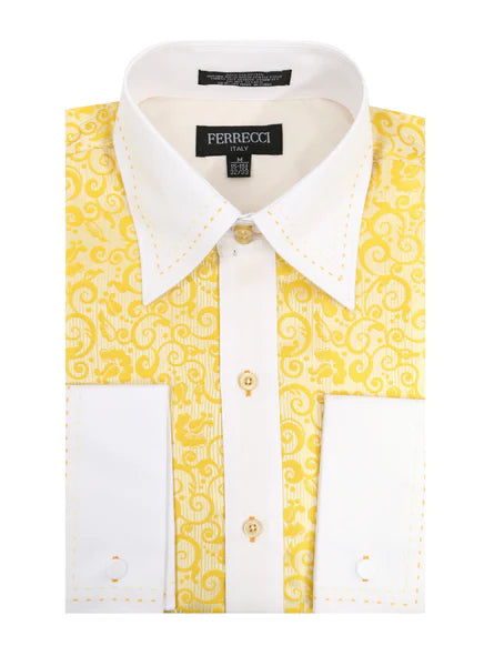 Stylish Apparel Men Dress Shirts-MSD1026 Yellow