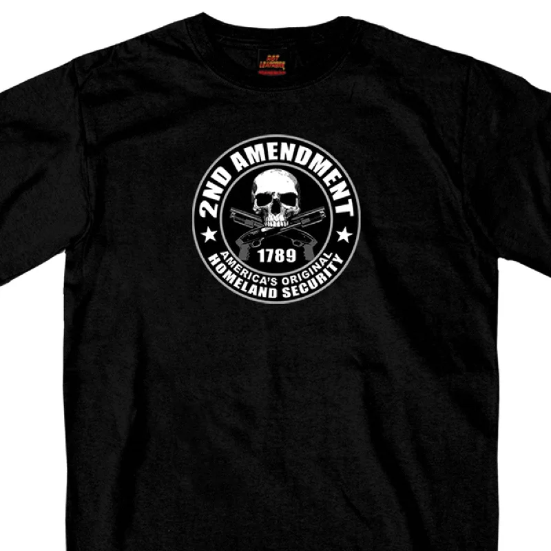 Heavy Coats Hot Leathers GMD1158 Mens '2nd Amendment America's Original Homeland Security' Black T-Shirt