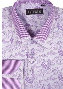 Designer Scarves Men Shirt AH622-Lavender