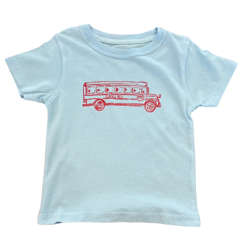 Techwear Fashion Light Blue School Bus T-Shirt