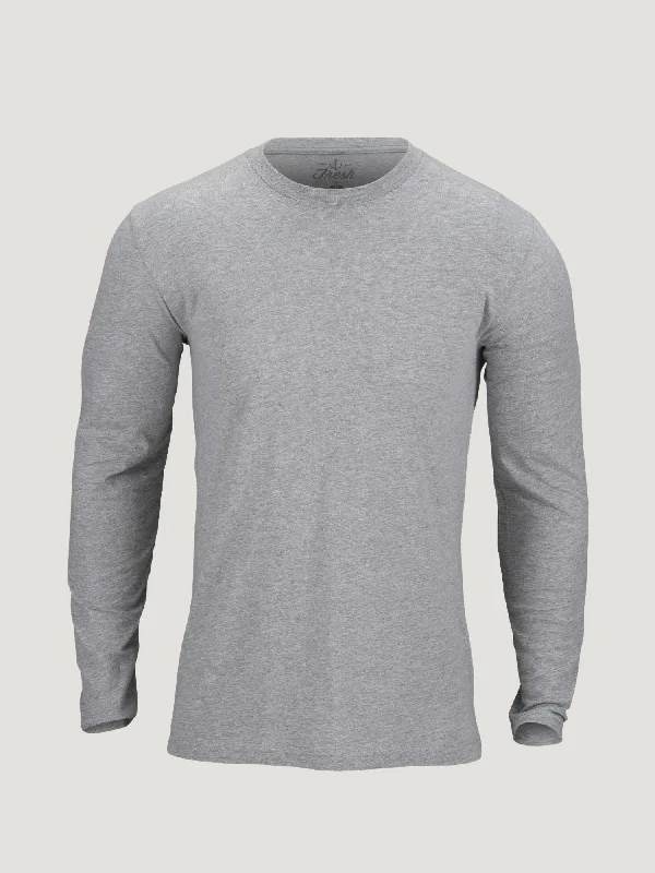 Casual Chinos Heather Grey Long Sleeve Crew Neck