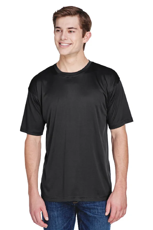 Soft Fabrics UltraClub Mens Cool & Dry Performance Moisture Wicking Short Sleeve Crewneck T-Shirt - Black