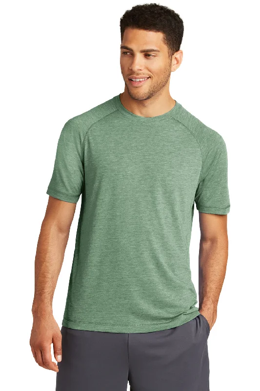 Versatile Style Sport-Tek Mens Moisture Wicking Short Sleeve Crewneck T-Shirt - Heather Forest Green