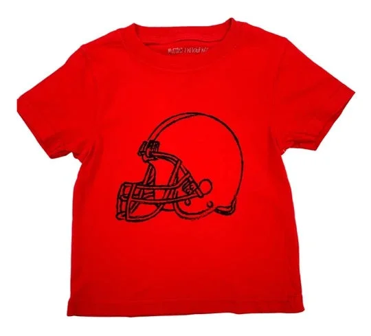 Slim-fit Trousers Red/Black Football Helmet Short-Sleeve T-Shirt