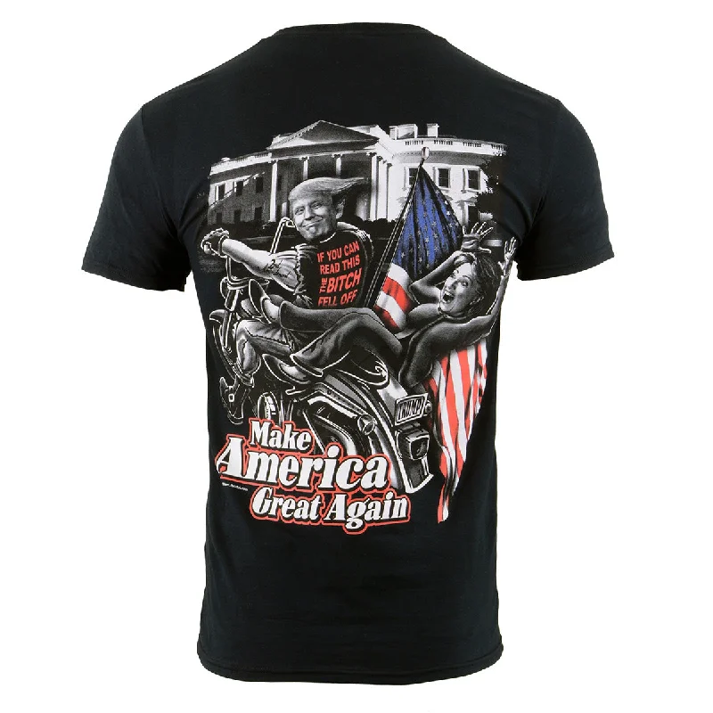 Trench Coats Biker Clothing Co. BCC116012 Men's Black 'Make America Great Again' T-Shirt