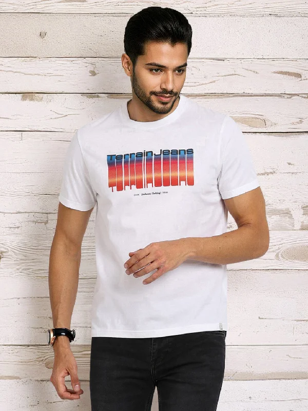 Smart Casual Men Graphic Crew Neck T-Shirt