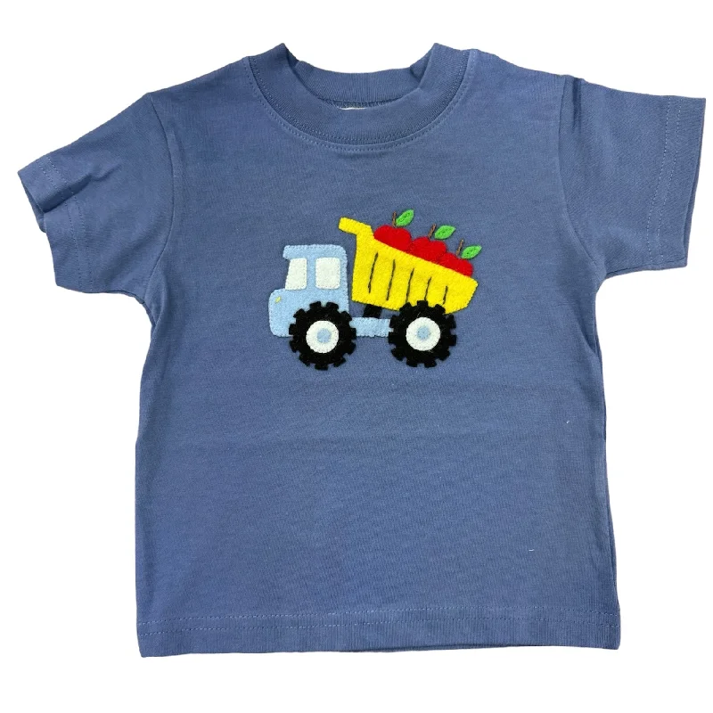 Retro Style Steel Blue Dump Truck with Apples T-shirt