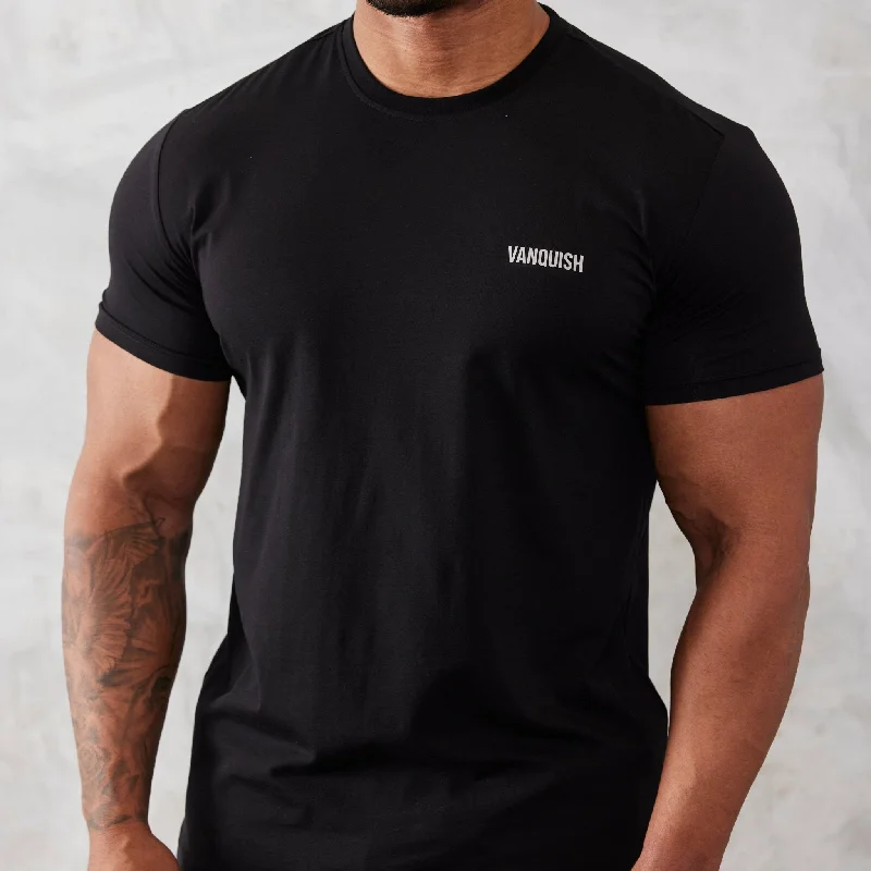 Sporty Look Vanquish Essential Black Slim Fit Short Sleeve T Shirt