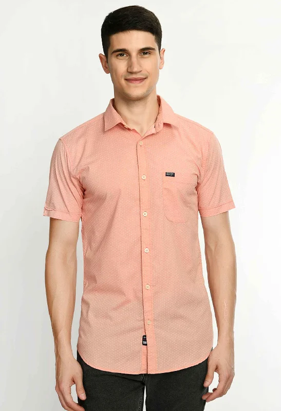 Relaxed Wardrobe Men's Printed Cotton Short Sleeve Shirt