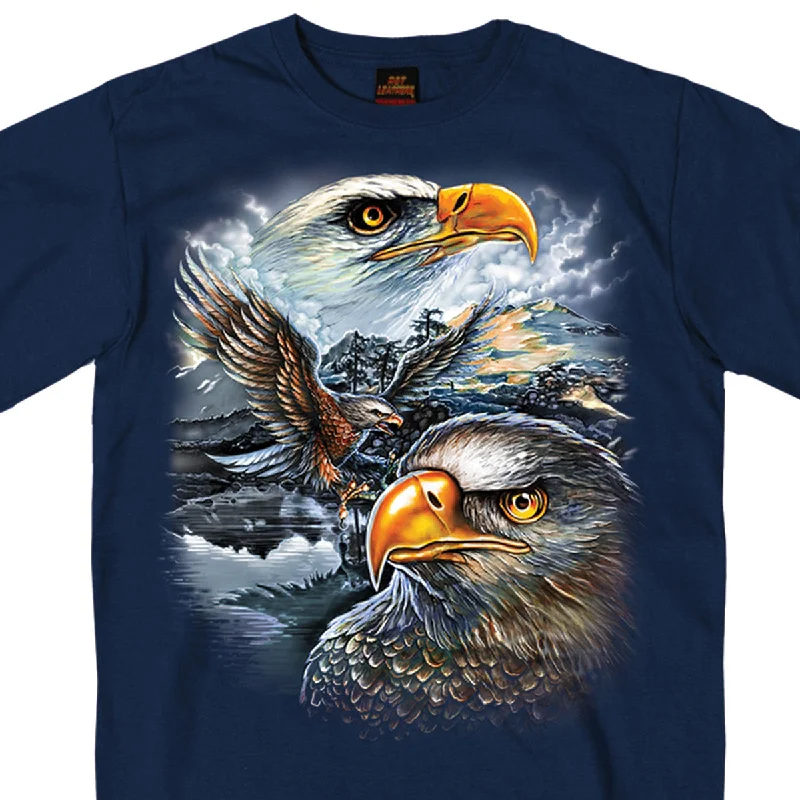 Versatile Style Hot Leathers GMS1239 Men’s ‘Majestic Eagle’ Navy Blue T-Shirt