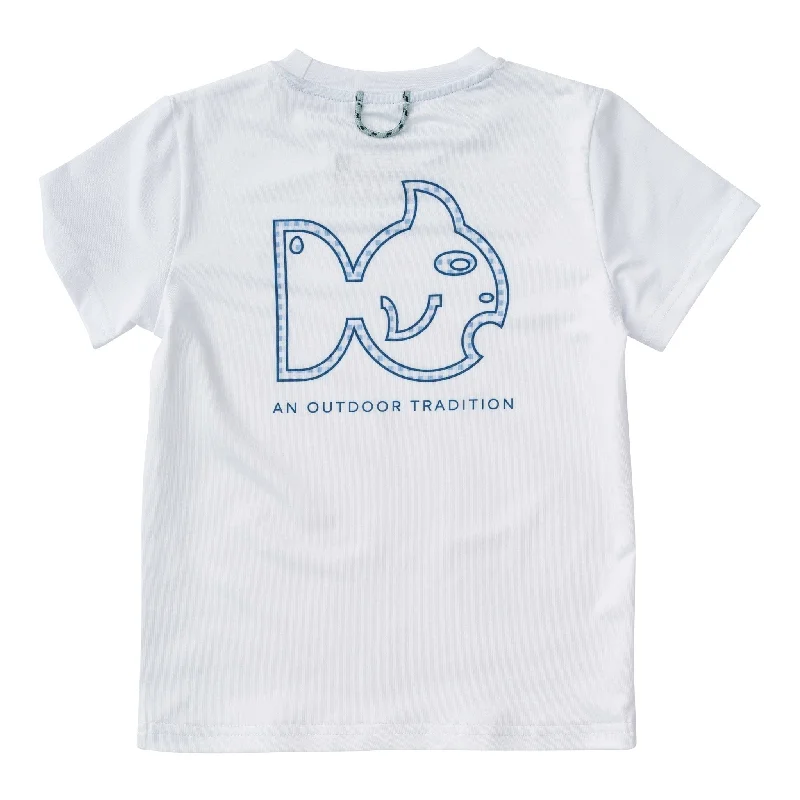 Classic Casual Logo Performance Fishing Tee on White