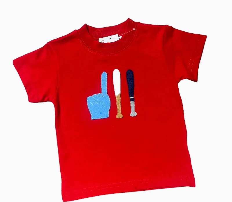 Everyday Wear Short Sleeve Red Shirt, Baseball Foam Finger & Baseball Bats