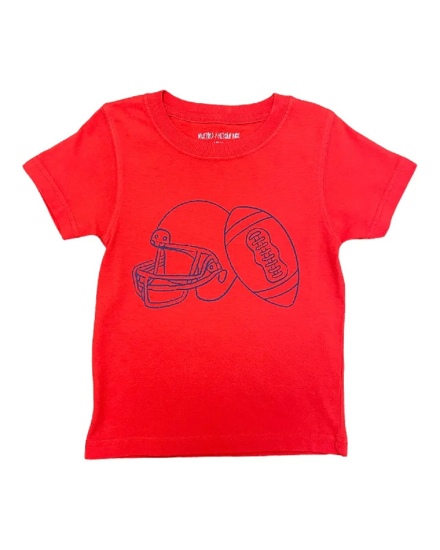 Designer Scarves Red/Navy Football+Helmet T-Shirt