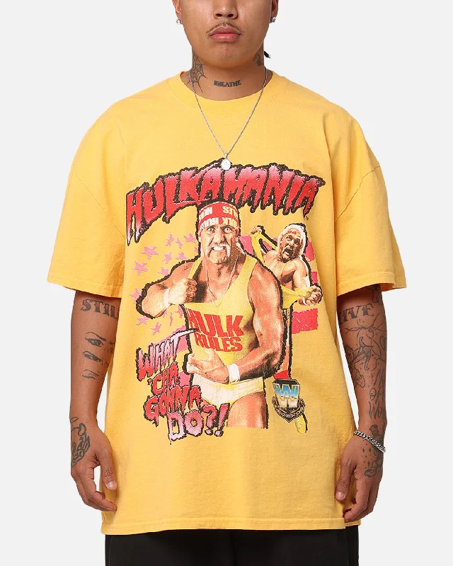 Outdoor Wear Culture Kings X WWE Hulk Hogan Hulk Heavyweight T-Shirt Yellow