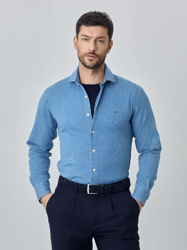 Fleece Jackets Slim fit denim shirt