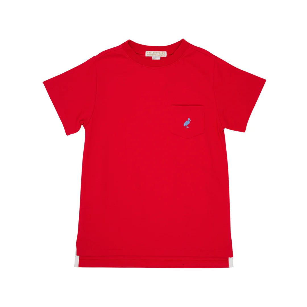 Stylish Polos Carter Crewneck Richmond Red With Park City Periwinkle Stork