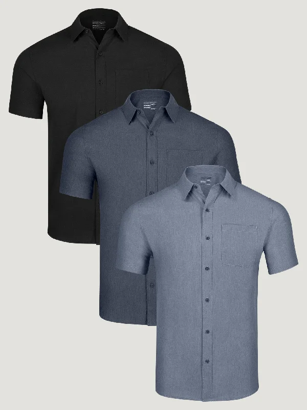 Lightweight Coats Short Sleeve Stretch Button Up Best Sellers 3-Pack