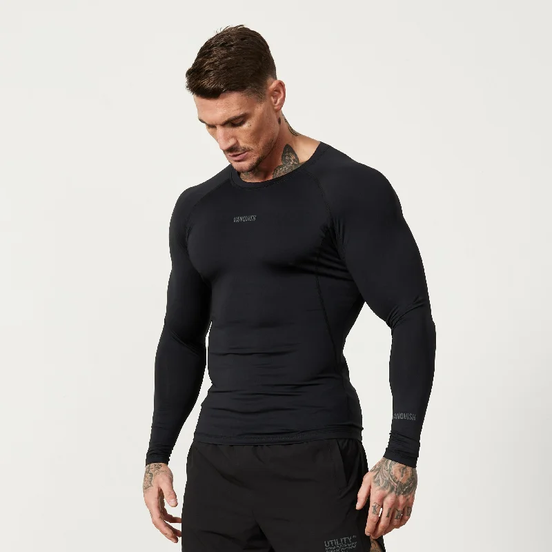 Hipster Style Vanquish Utility Black Long Sleeve Base Layer Top