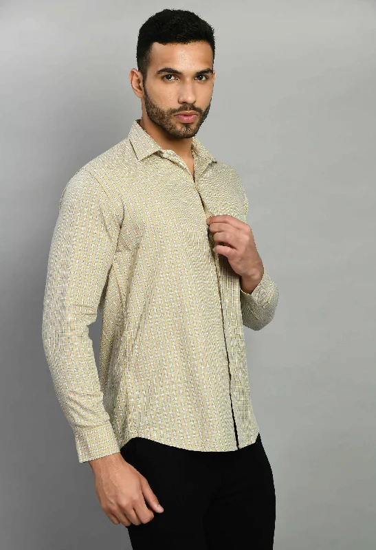 Everyday Wear Men's Beige Full Sleeve Casual Shirt