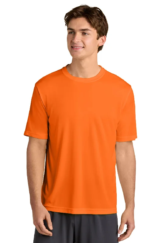 Work Boots Sport-Tek Mens Competitor Moisture Wicking Short Sleeve Crewneck T-Shirt - Neon Orange