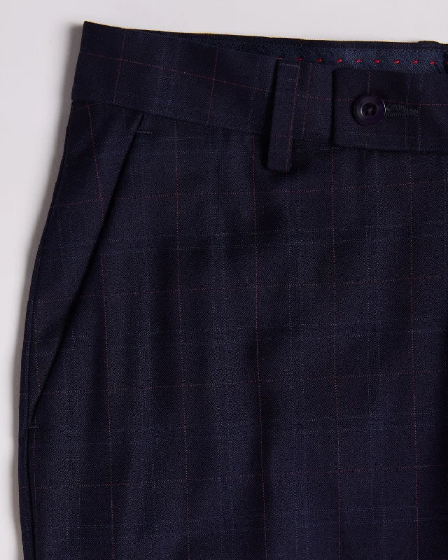 Casual Cardigans Luxor Checkered Dress Pants - Navy