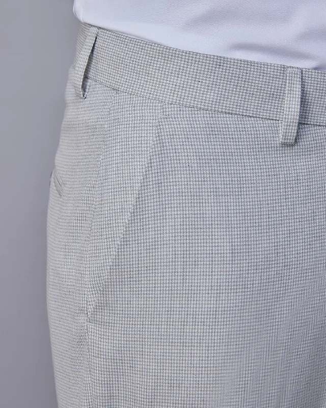 Relaxed Wear Splendour Houndstooth Dress Pants - Light Grey