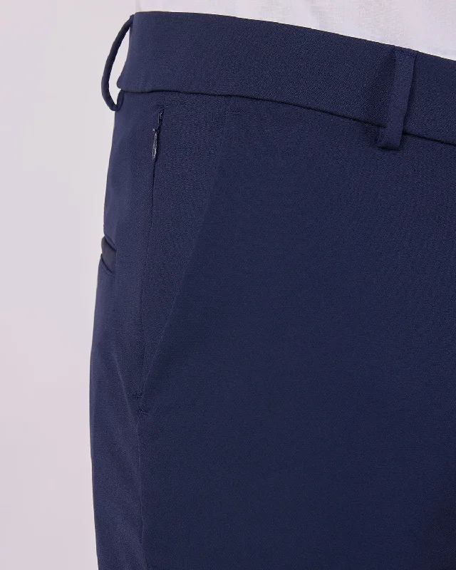 Stylish Joggers Tailored Smart Pants - Navy