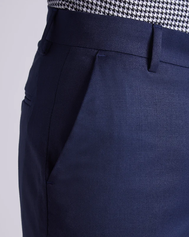 Classic Casual Visionary Blended Wool Dress Pants - Navy