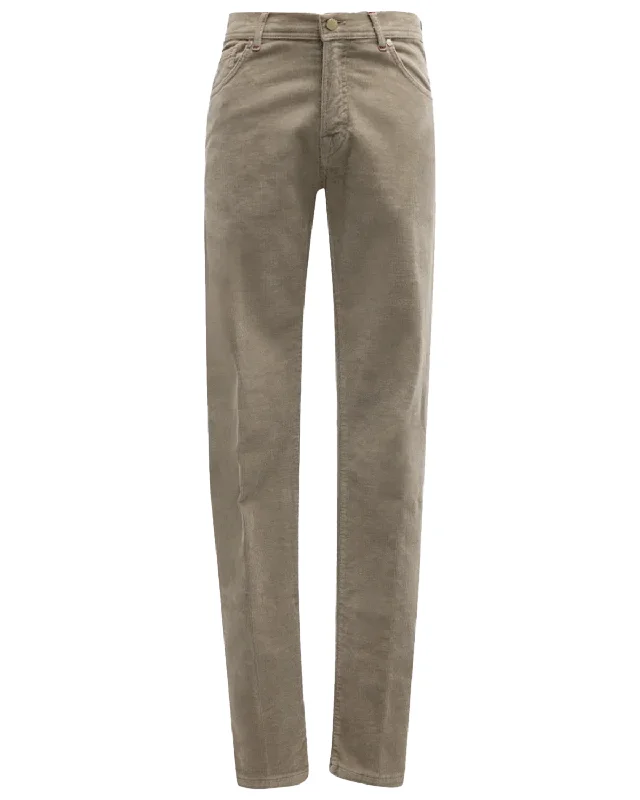 Wool Pants Taupe Pinwale Corduroy 5 Pocket Pant