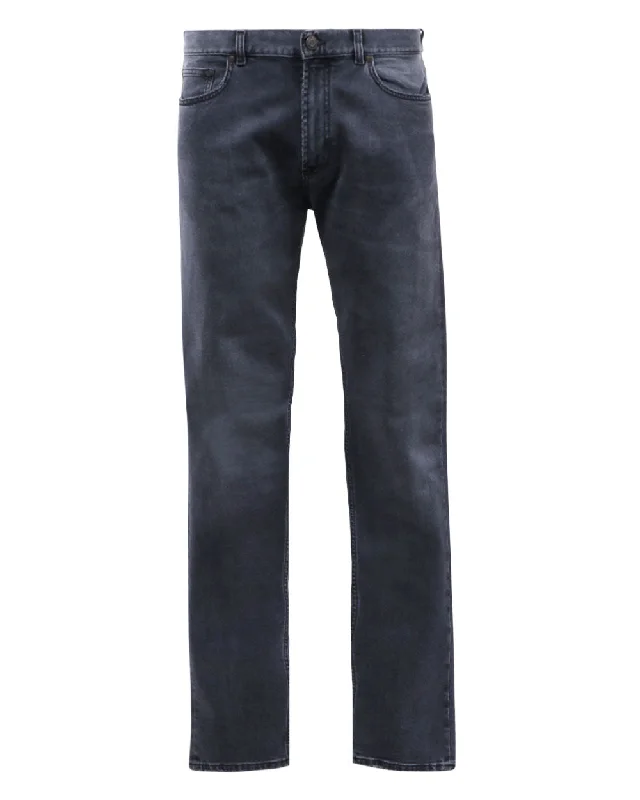 Smart Casual Dark Grey Bull Denim 5 Pocket Pant