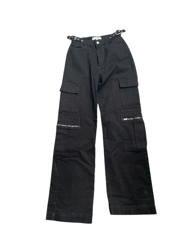 Trendy Outerwear Pants Cargo & Utility By We Wore What In Black, Size: 0