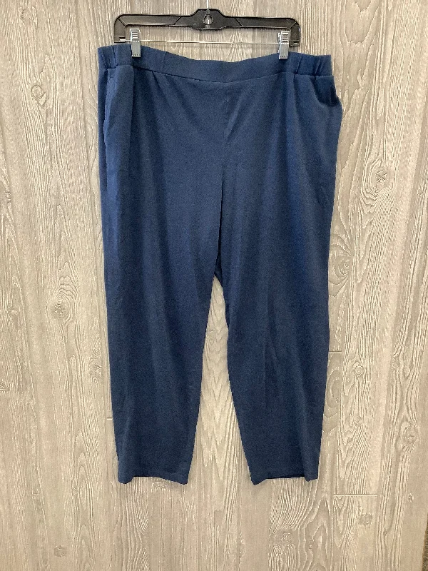 Designer Footwear Pants Lounge By Terra & Sky In Blue, Size: 14