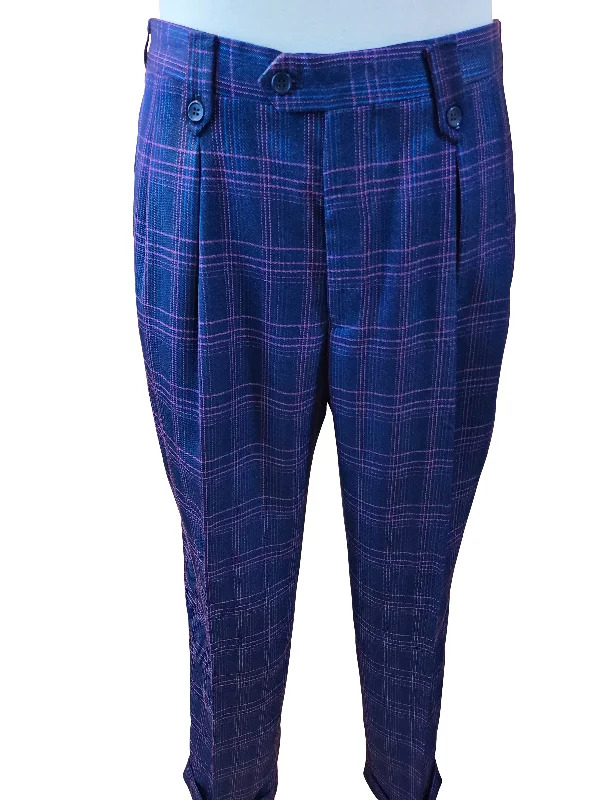 Relaxed Wardrobe Pronti pleated Plaid Pants