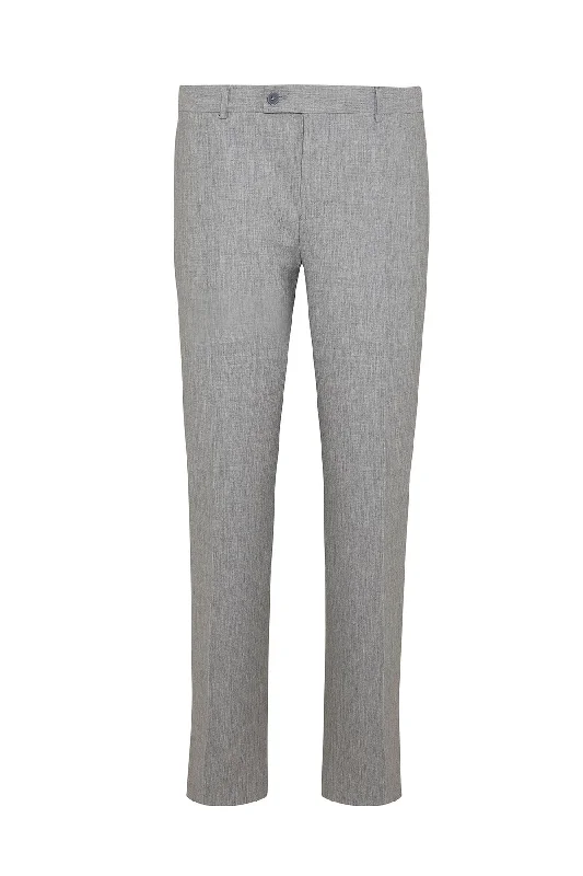 Cozy Fit Regular Fit High Waist Gray Melange Wool Dress Pants