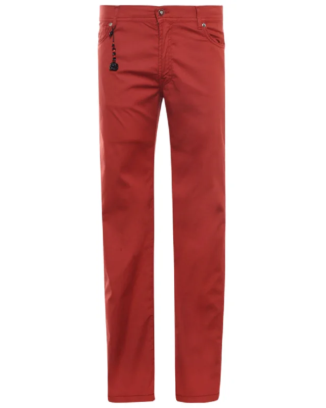 Comfortable Pants Rust Cotton Blend Lightweight Stretch Chino Pant